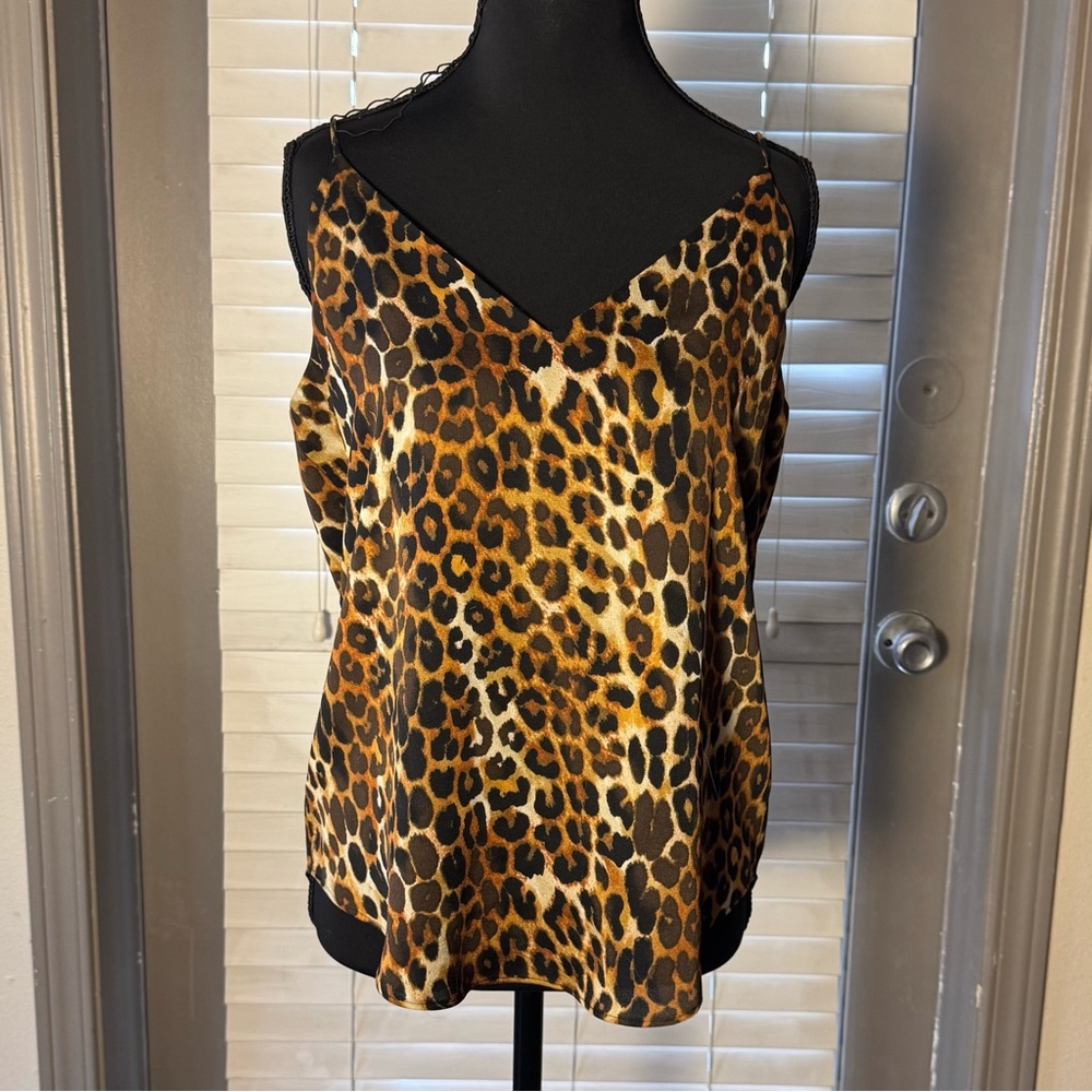 Express Leopard Print Lined Camisole, Size Small Petite